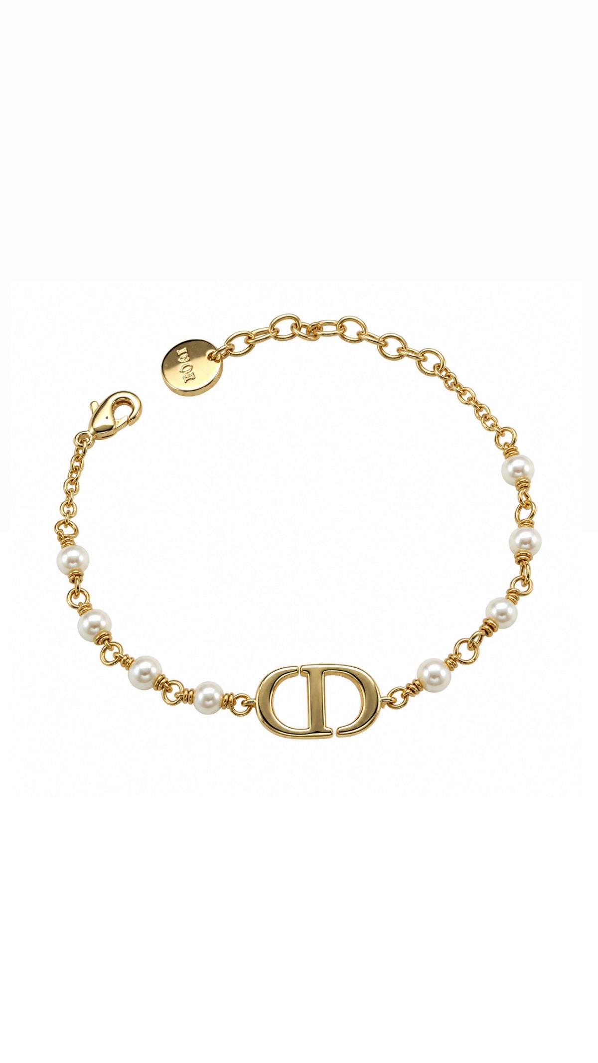 D - Elegant Pearl Charm Chain