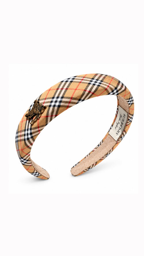 B - Vintage Check Motif Padded Headband