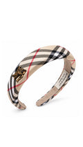 B - Vintage Check Motif Padded Headband