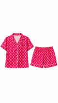 L-Letter Luxury Monogram Print Satin Lounge Pajama Set