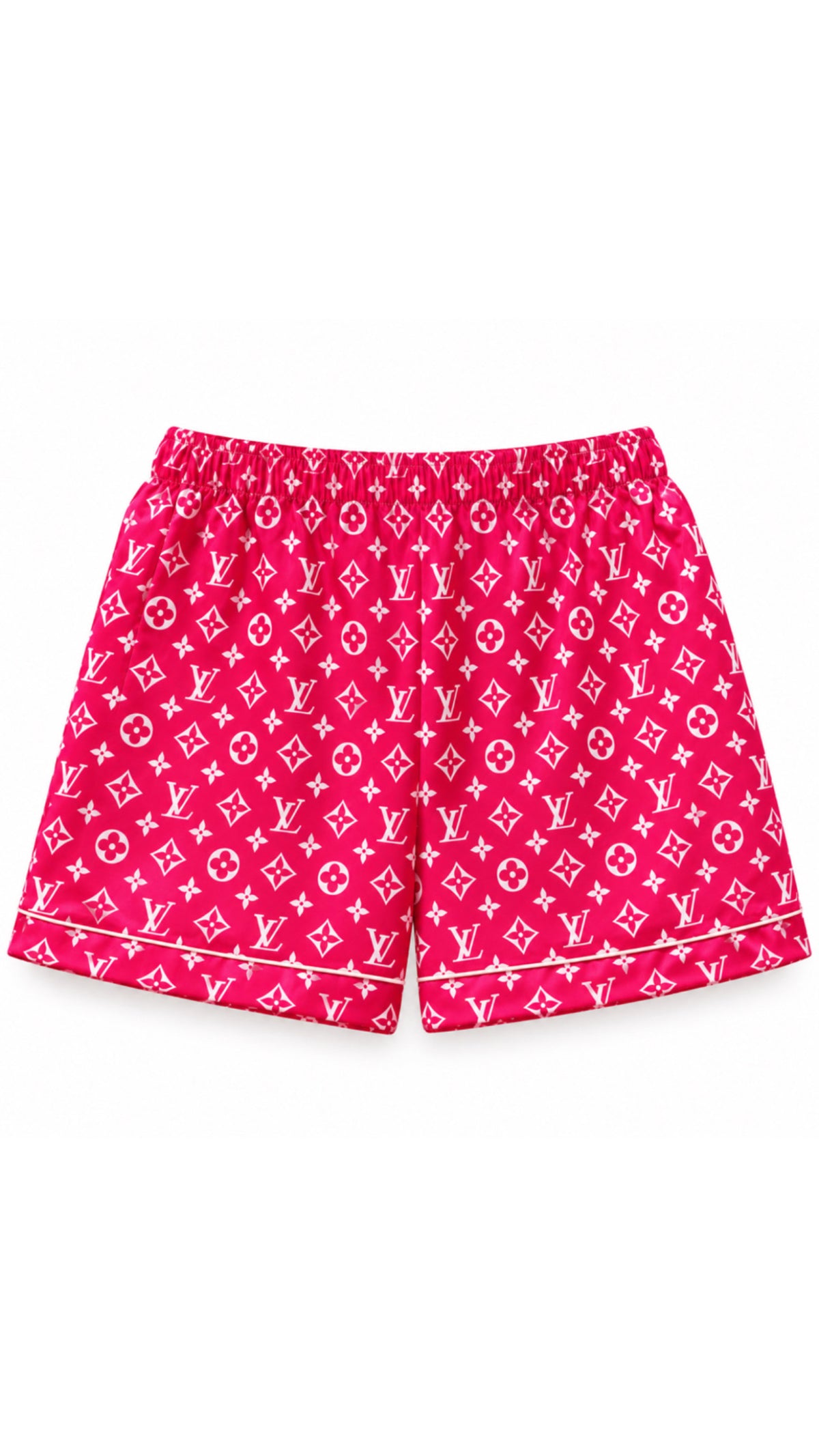 L-Letter Luxury Monogram Print Satin Lounge Pajama Set