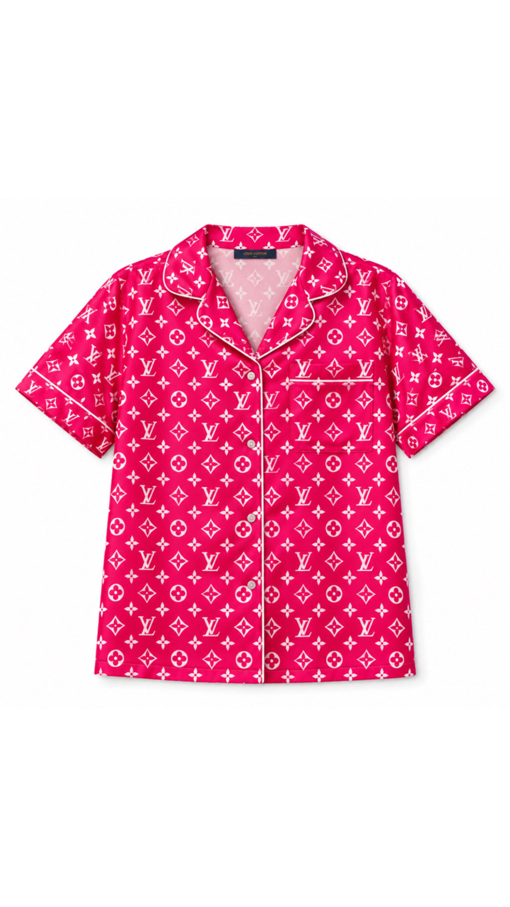 L-Letter Luxury Monogram Print Satin Lounge Pajama Set