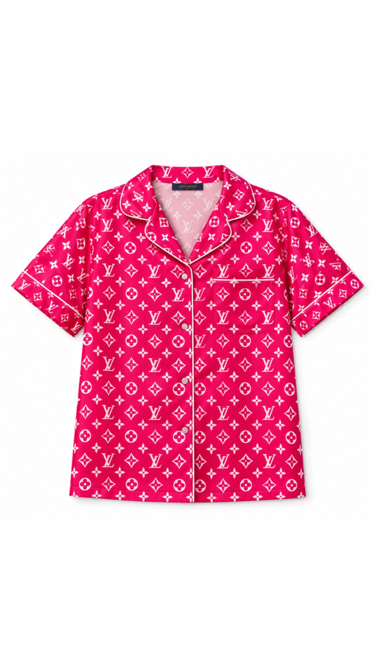 L-Letter Luxury Monogram Print Satin Lounge Pajama Set