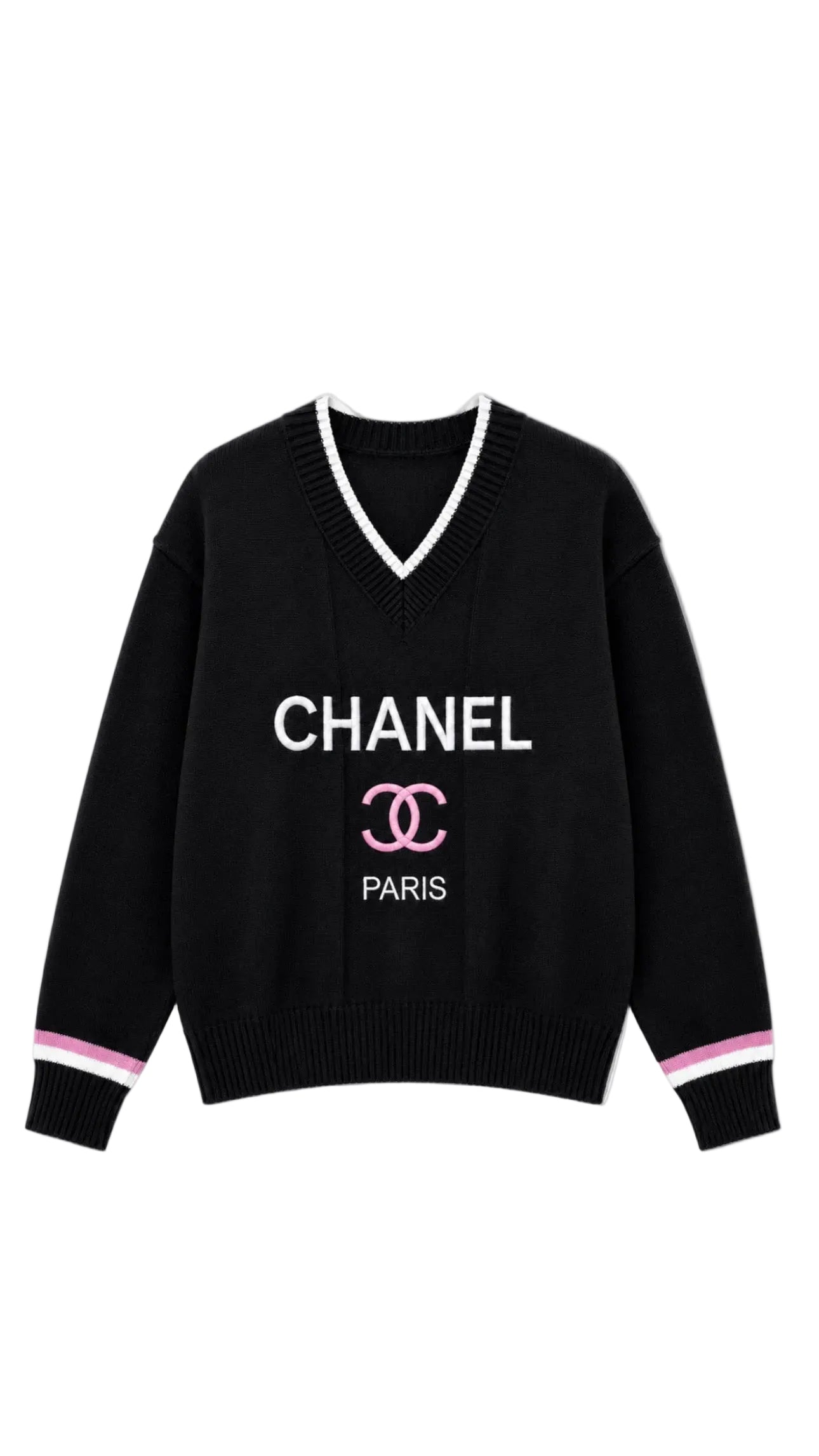 CH Interlocking Varsity V-Neck Sweater