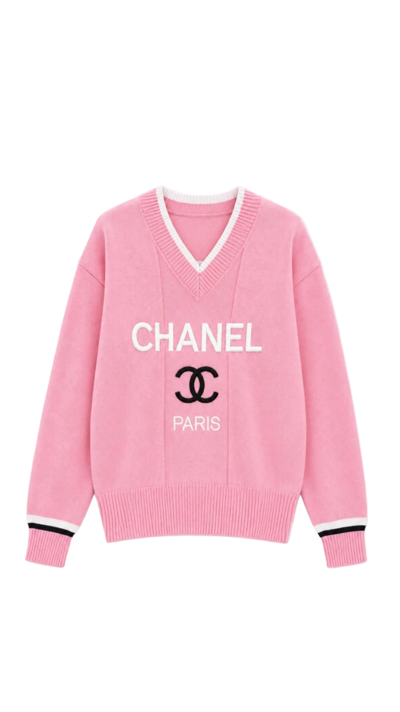 CH Interlocking Varsity V-Neck Sweater