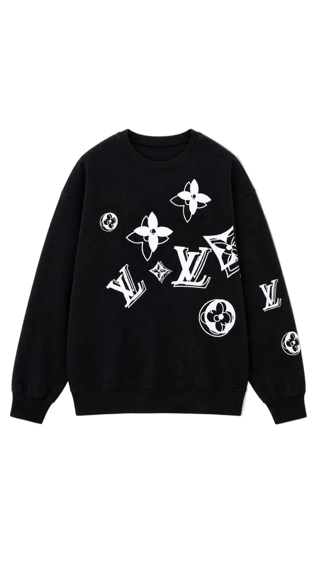 L - Chalk Monogram Patch Sweater
