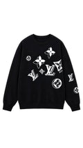 L - Chalk Monogram Patch Sweater
