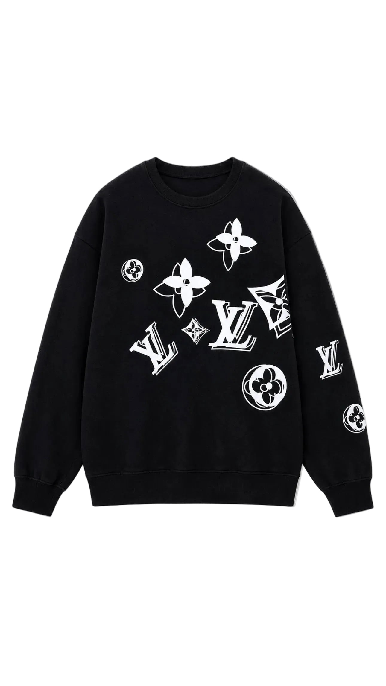 L - Chalk Monogram Patch Sweater