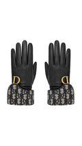 D-Saddle Retro Pattern Leather Gloves