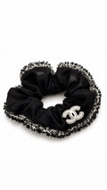 C - Tweed Trim Chiffon Scrunchie