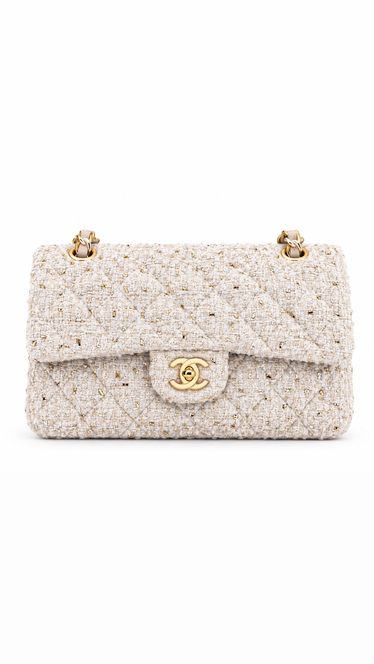 C - Timeless Tweed Double Flap Bag