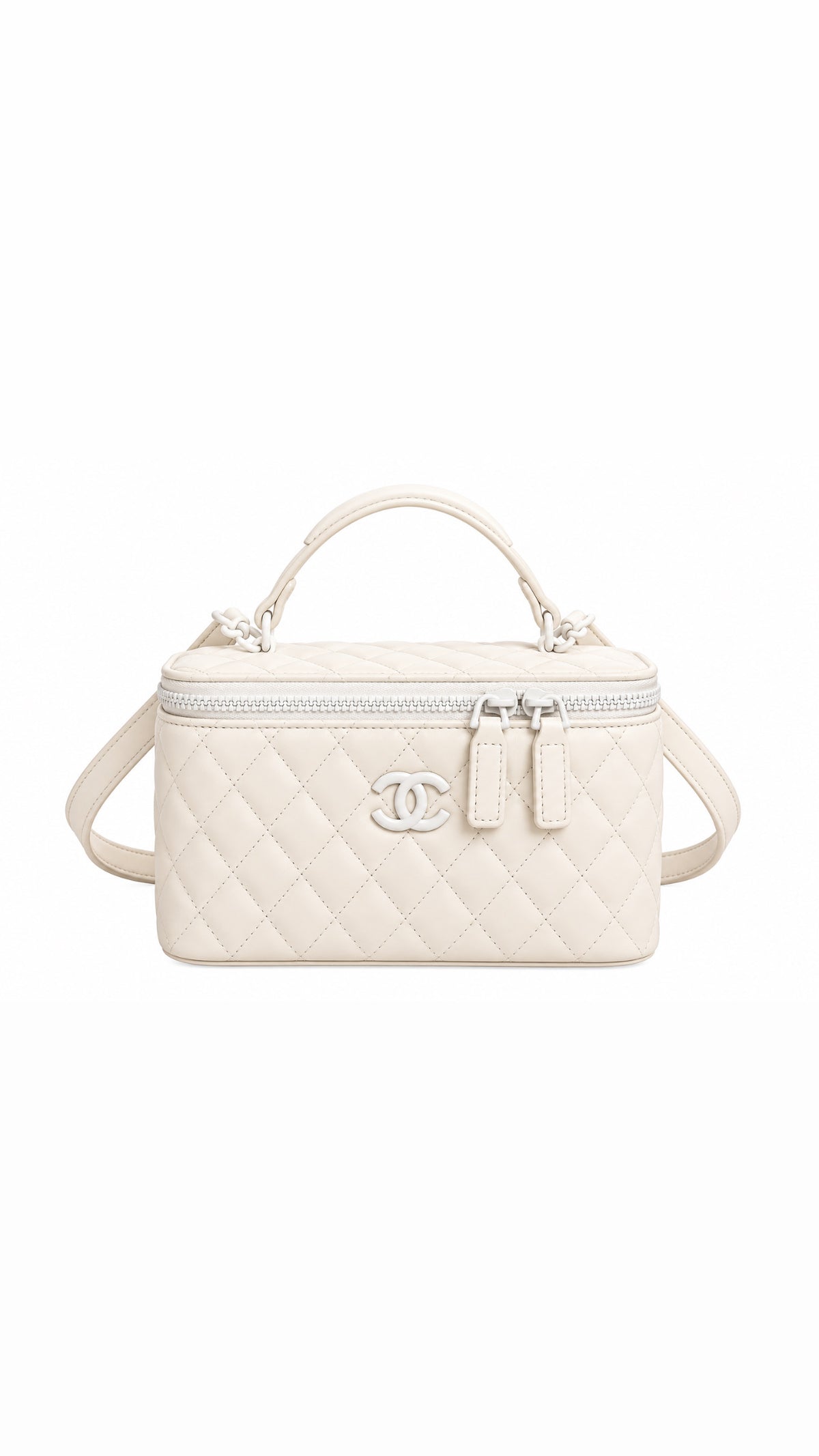 C - Luxe Cream White Cosmetic Organizer Case