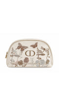 D – Elegant Butterfly & Floral Embroidery Makeup Pouch