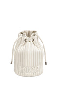 D - Minimalist Pleated Drawstring Cosmetic Bucket Bag