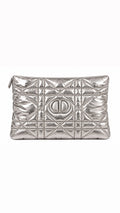 D - Beauty Holiday Silver Cosmetic Pouch