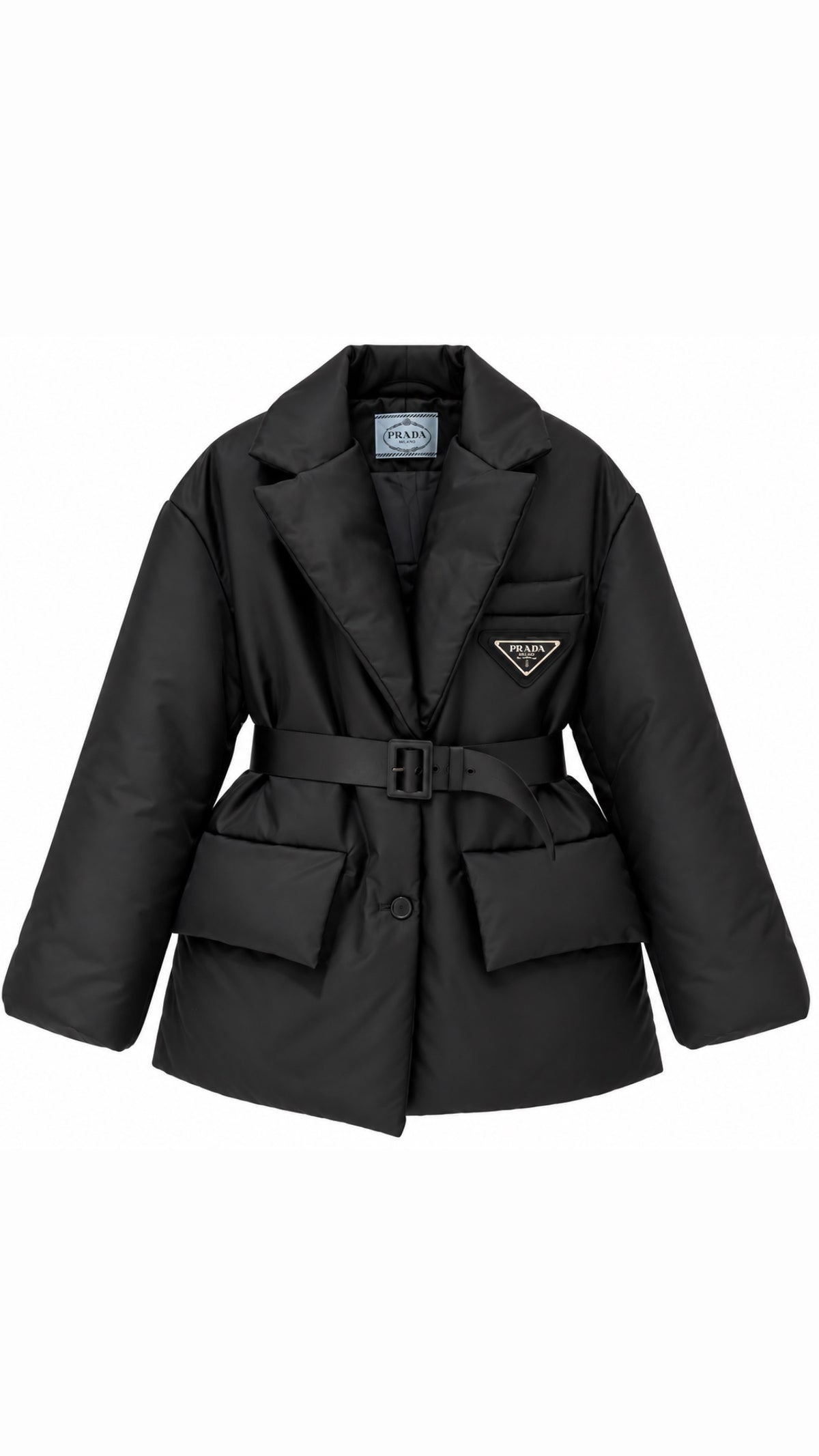 PR - Gabardine Belted Puffer Jacket