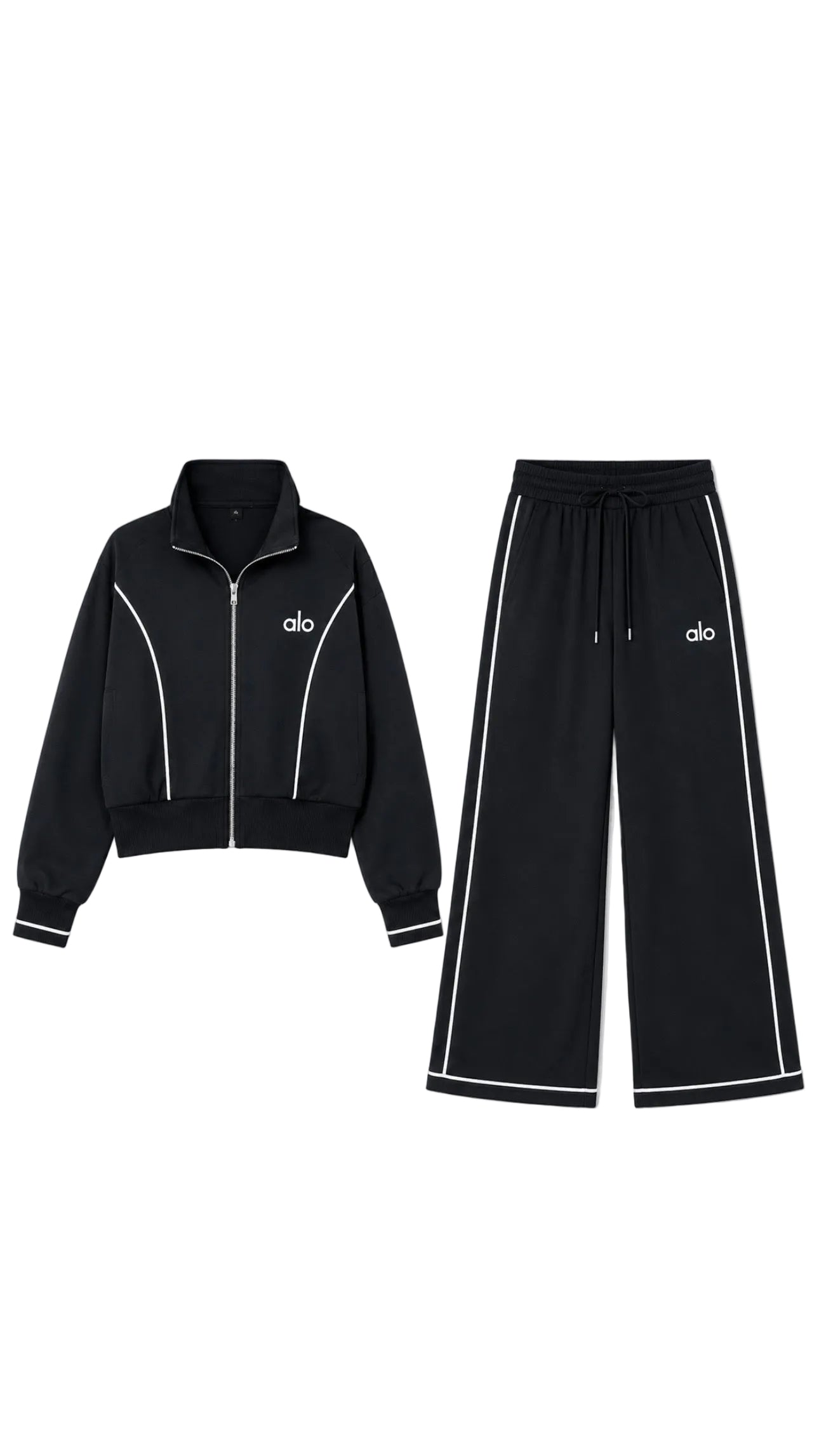 A - Track Jacket & Wide Leg Pants Set