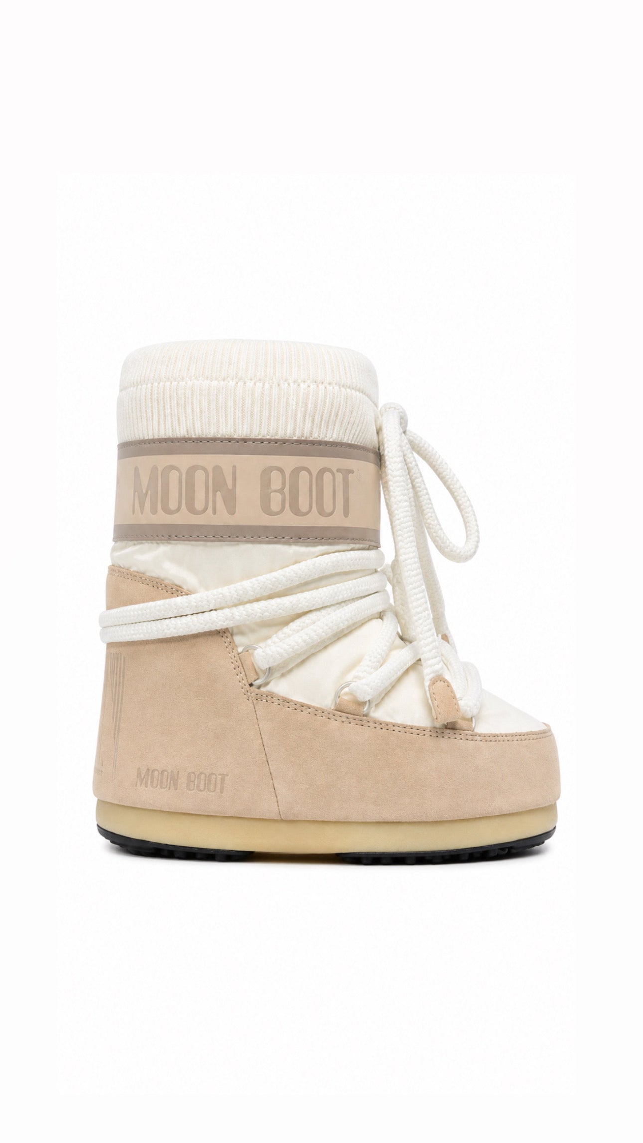 MB Cozy Knit Beige Snow Boots