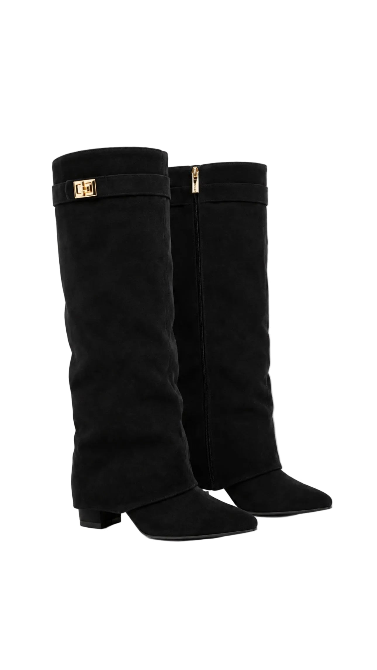 G. Slouchy Padlock Suede Boots