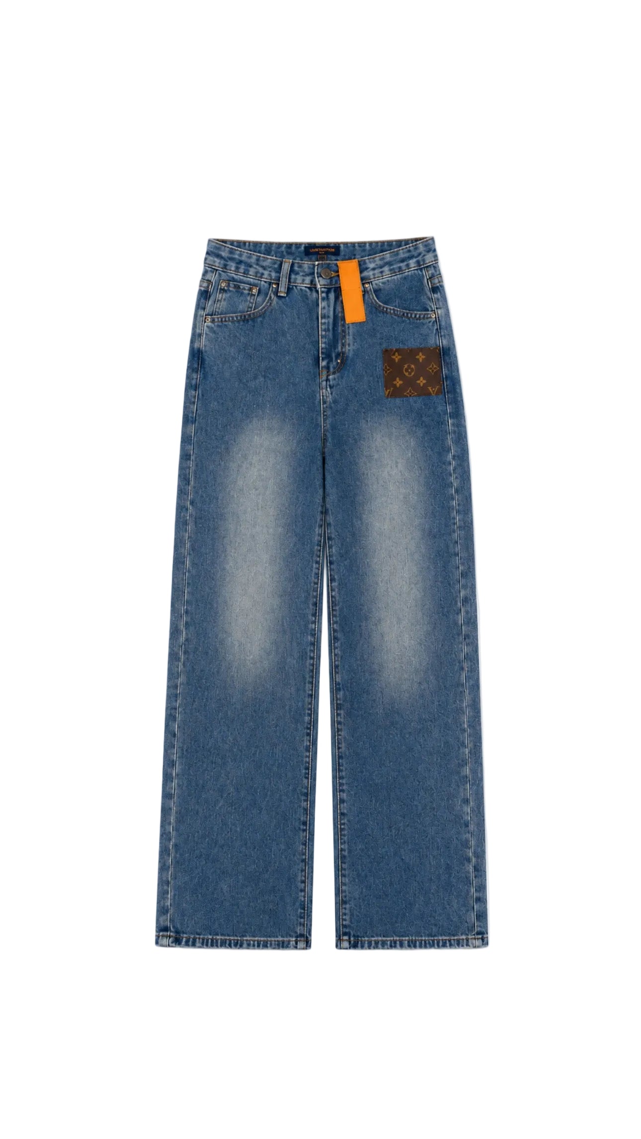 L Contrast Panel Denim Jeans
