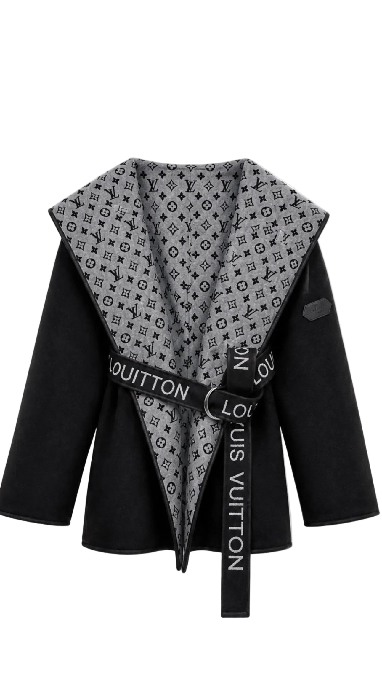 L - Belted Short Wrap Monogram Sweater