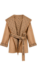 L - Belted Short Wrap Monogram Sweater