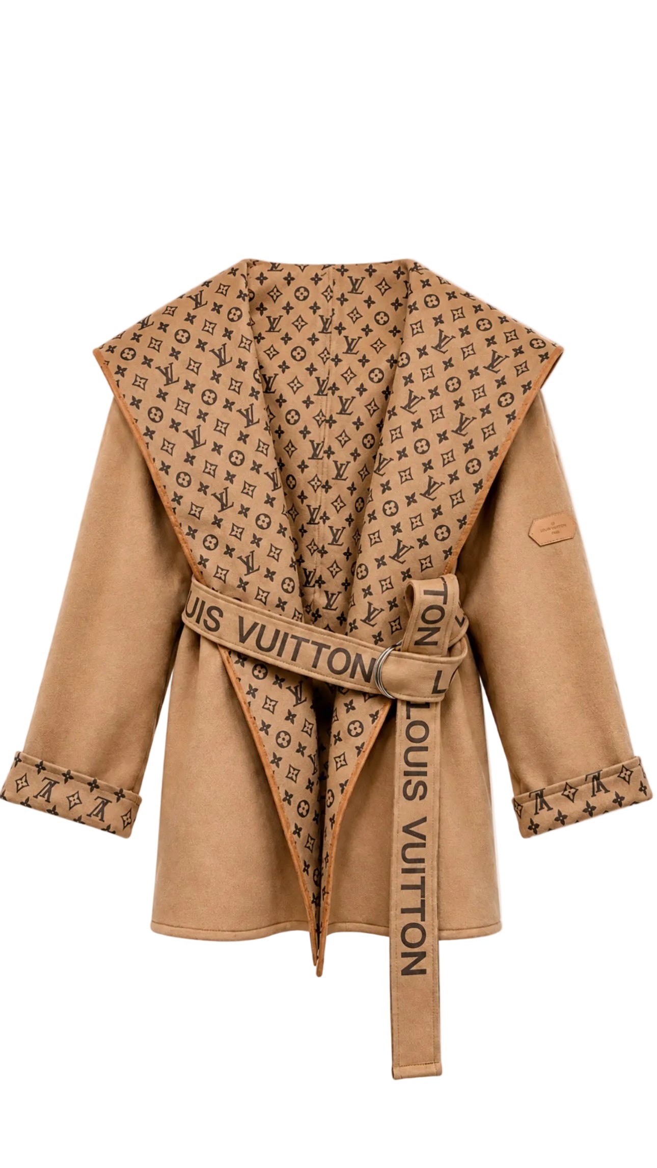 L - Belted Short Wrap Monogram Sweater