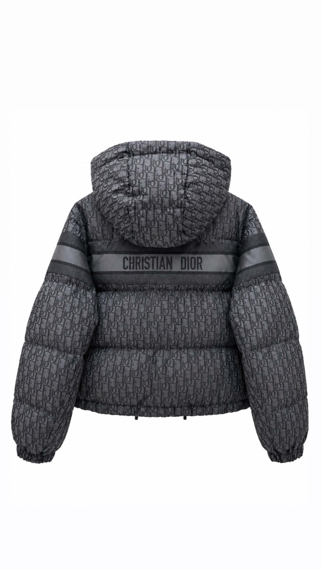 D Oblique Cropped Puffer Sweater