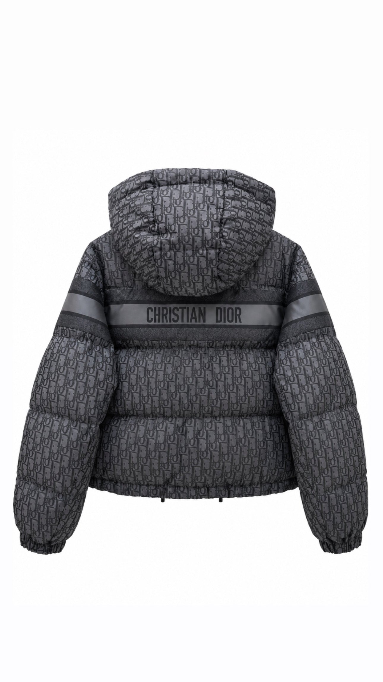 D Oblique Cropped Puffer Sweater