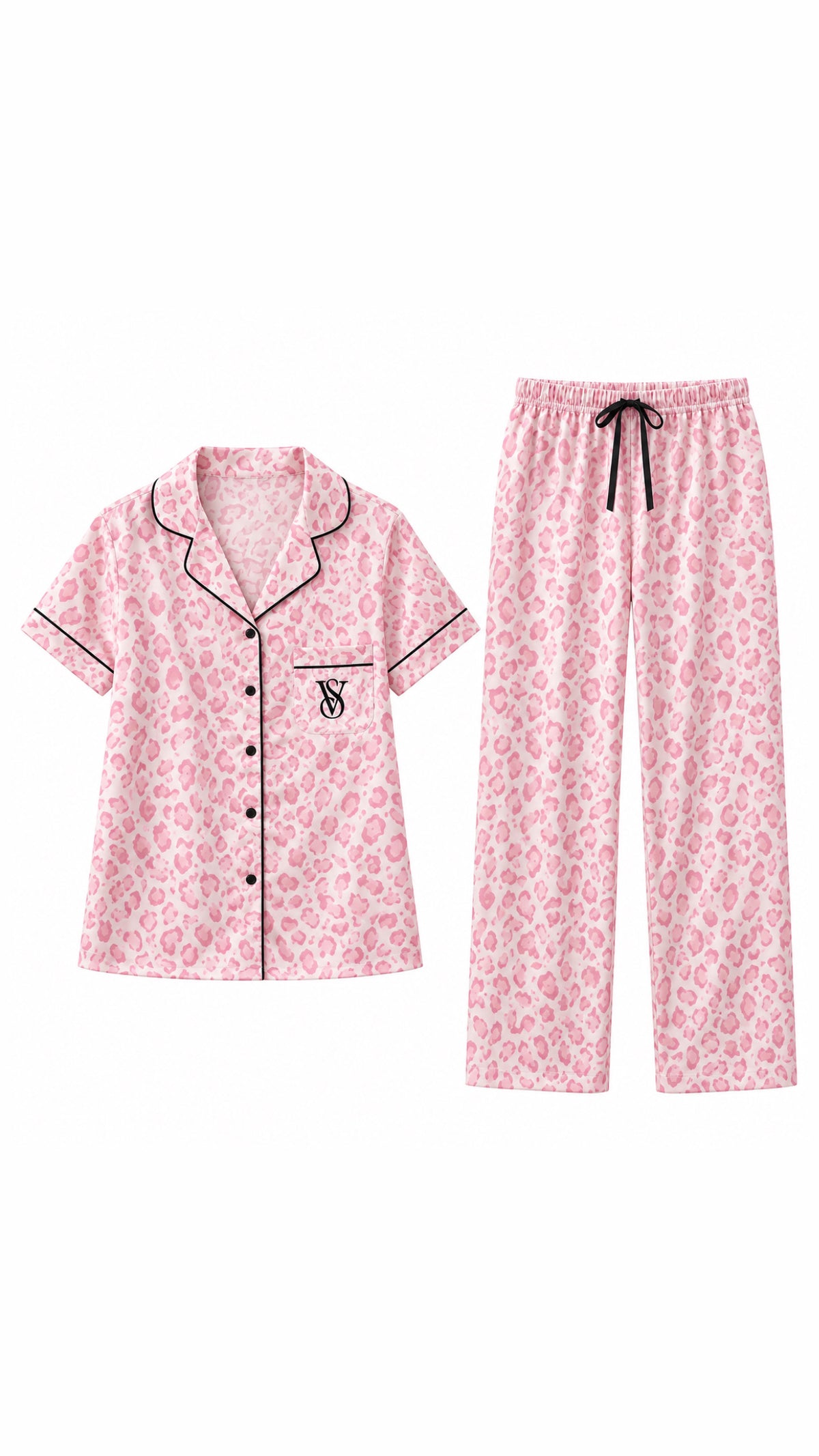 V - S Pink Leopard Pyjama Set