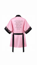 V - S Fashion Show London 2026 Satin Robe and Lace Slip Dress Lingerie 2-Piece Set